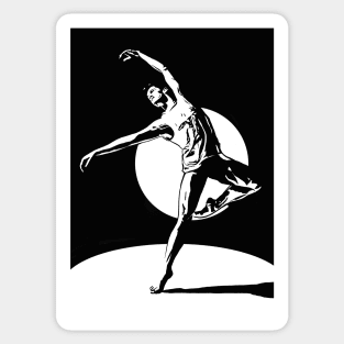 Contemporary Male Dancer Linoprint Sticker